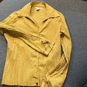 Antilia Femme Blouse with Detailed Flare Lace up Sleeve, Size L (or Med)